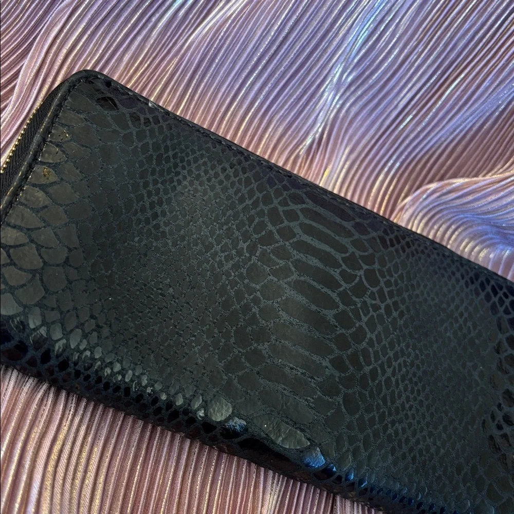 Michael Kors Jet Set Travel continental embossed leather wallet black